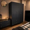 3-Door Wardrobe Creative 3D VOX Indigo/Light Oak