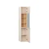 Narrow glass cabinet 4YOU FRESH with oak handle