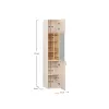 Narrow glass cabinet 4YOU FRESH with oak handle