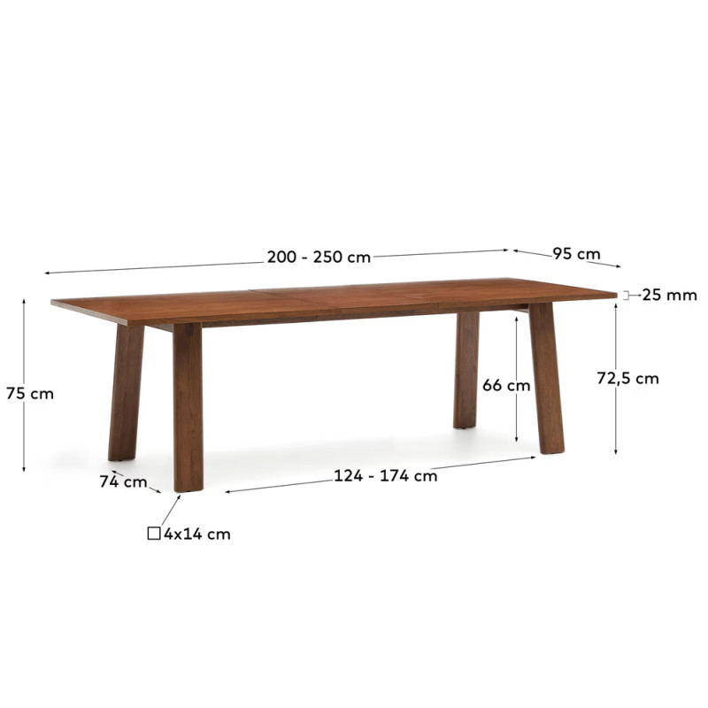 Pikendatav diivanilaud 200(250) x 95 cm Arlen
