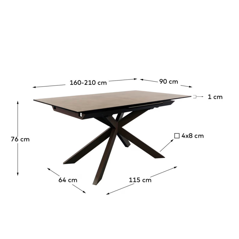 Pikendatav söögilaud 160 (210) x 90 cm Atminda