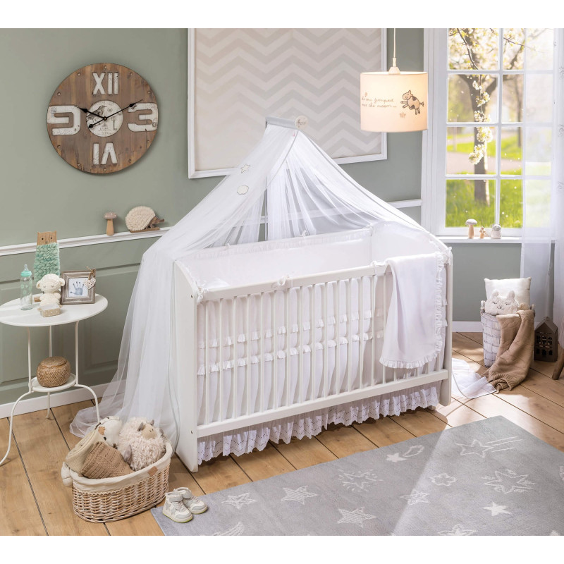 Beebivoodi kiikuv Baby Cotton valge