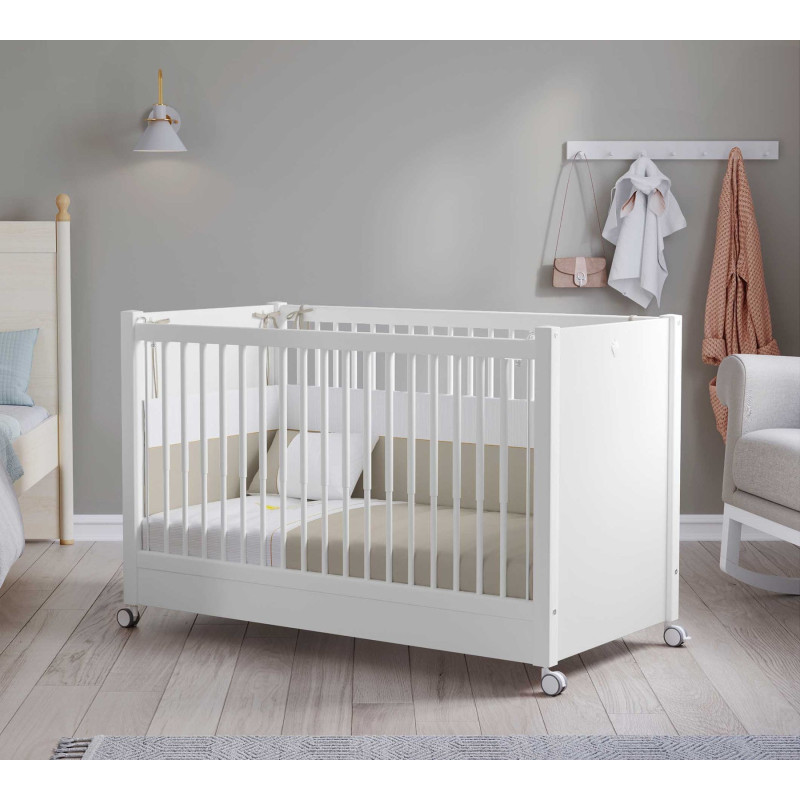 Beebivoodi ratastega Baby Cotton valge