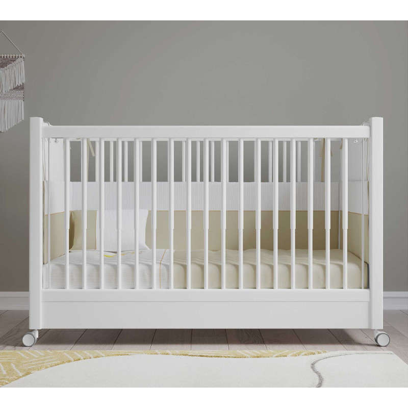 Beebivoodi ratastega Baby Cotton valge