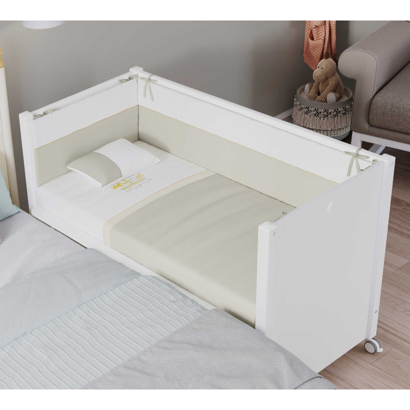 Beebivoodi ratastega Baby Cotton valge