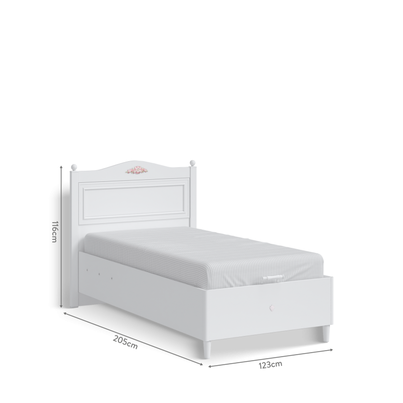 Voodipõhi Rustic valge 100x200