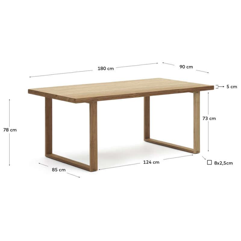 Väli-laud 180 x 90 cm Canadell