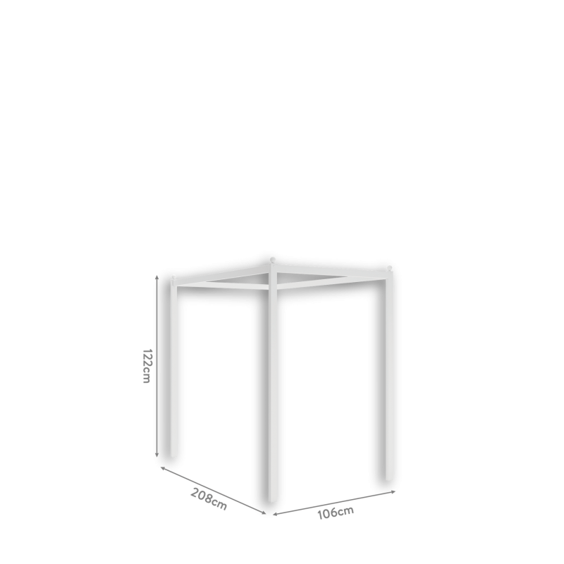 Baldahhiin pole Rustic valge 100x200