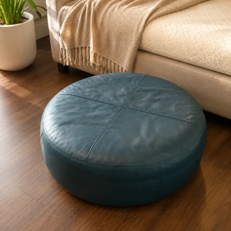 Puf Ruby türkiis nahk