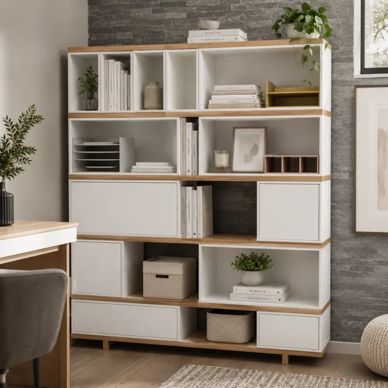 Wide Monocolor Bookcase Balance