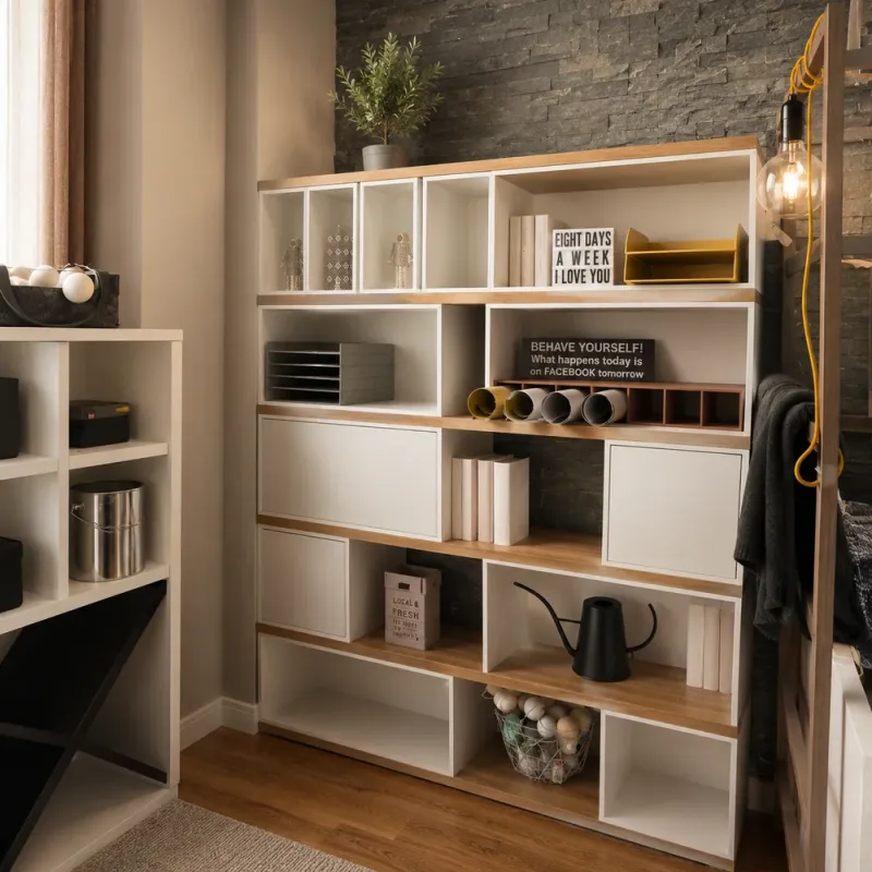 Wide Monocolor Bookcase Balance