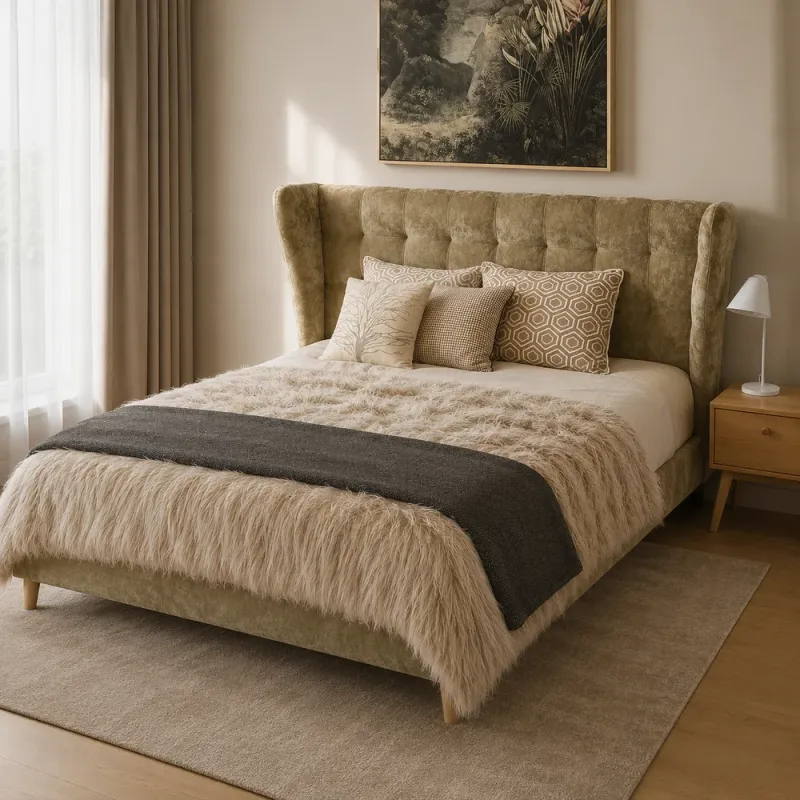NEO voodi 160×200 AZURE Sea grass grey