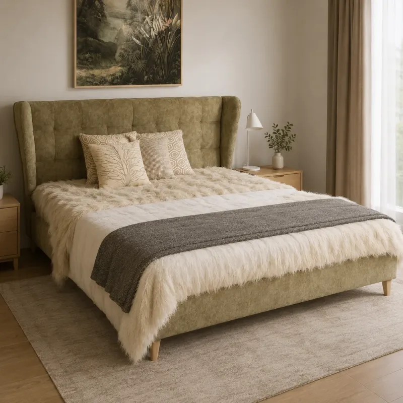 NEO voodi 160×200 AZURE Sea grass grey