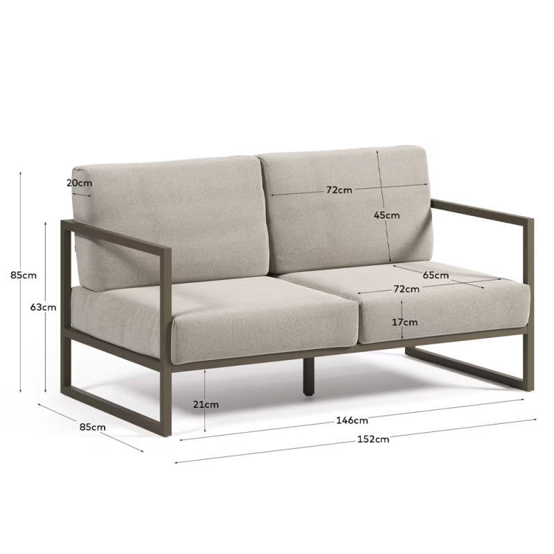 Two-seater outdoor sofa Comova with pillows