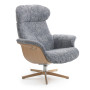 Armchair with reclainer Timeout Graphite Sheepskin Oak Base