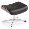 Timeout Ottoman in Leather Black / Walnut