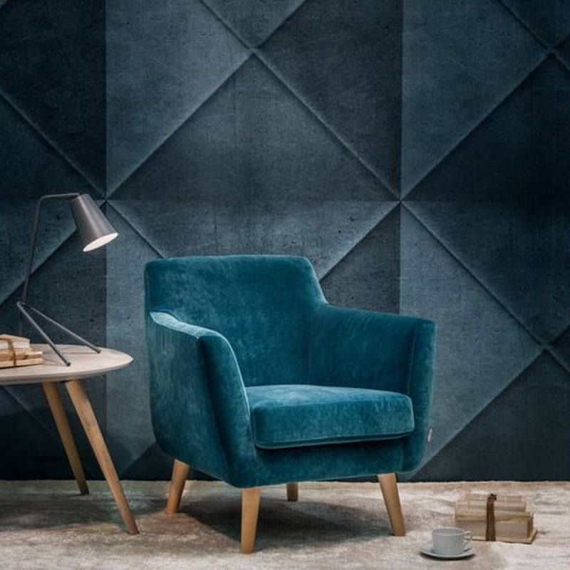 Armchair in retro style Dagmar on wooden legs