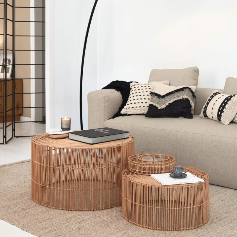 Set of 2 coffee tables 66 cm and 55 cm Elmima