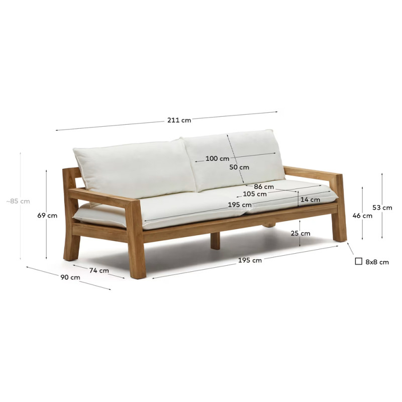 Three-seater garden sofa Forcanera