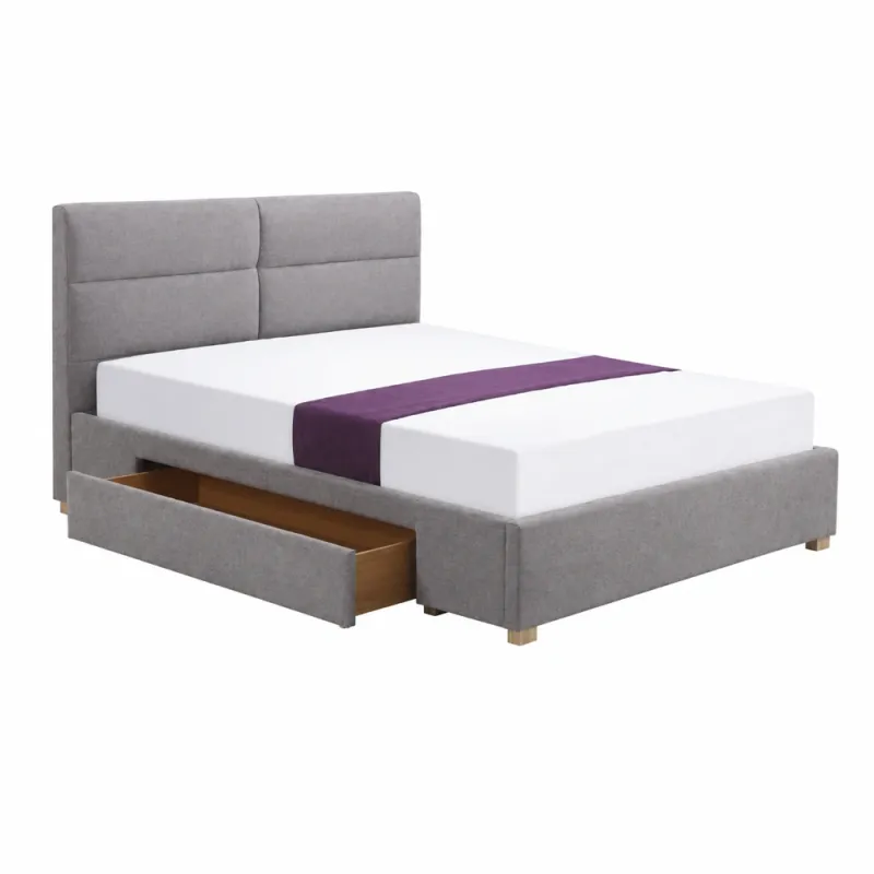Bed MERIDA light grey