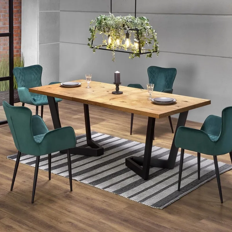 Table extension MASSIVE light oak/black