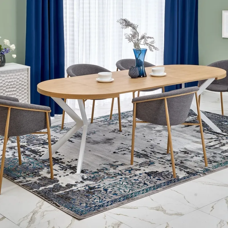 Table extension PERONI gold oak/white