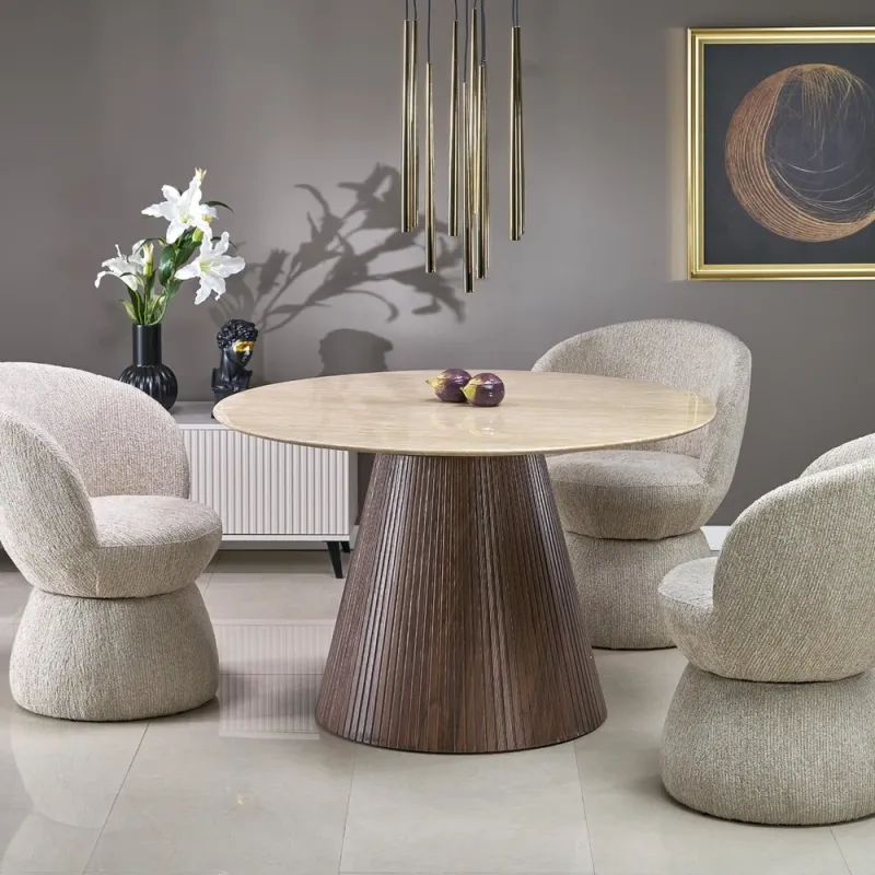 Стол PIREUS круглый travertine