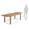 Pikendatav tammepuidust laud 180 (260) x 90 cm Isbel