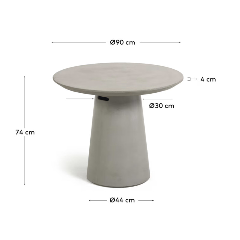 Ümmargune väli-laud 90 cm Itai