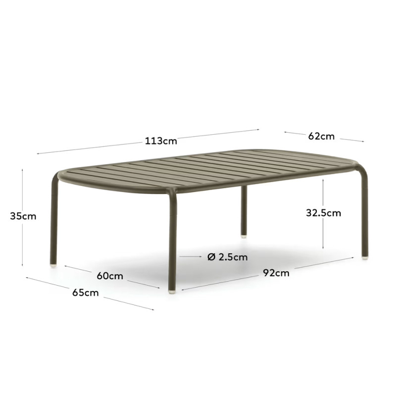 Alumiiniumist kohvilaud 110 x 62 cm Joncols