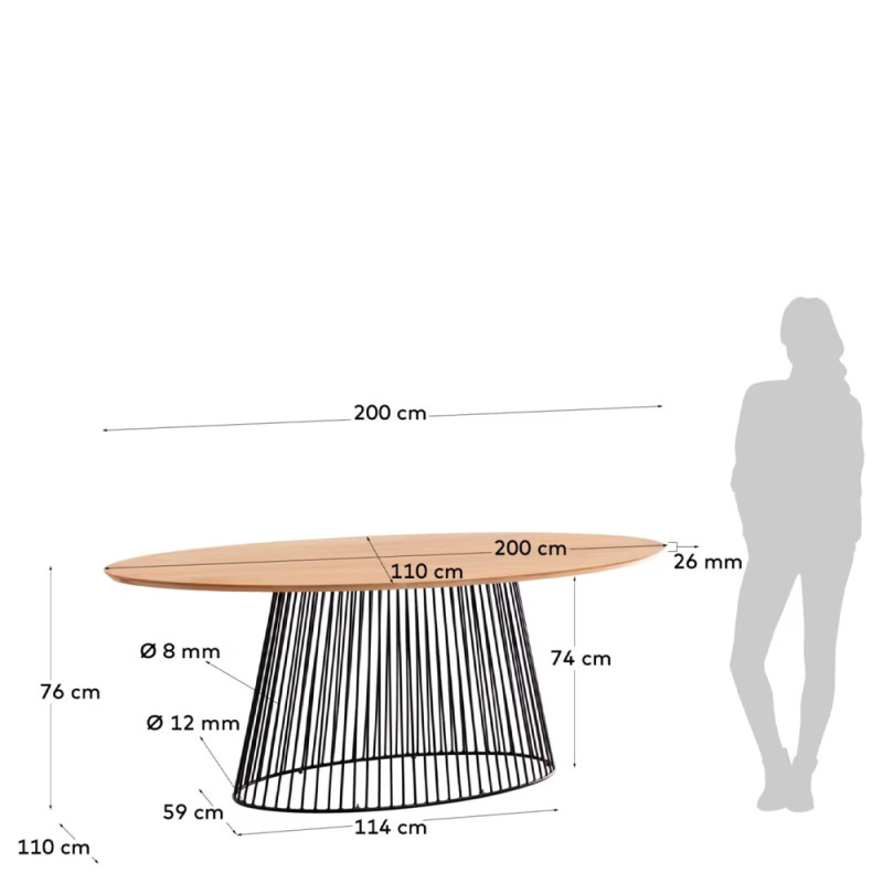 Söögilaud 200 x 110 cm Leska