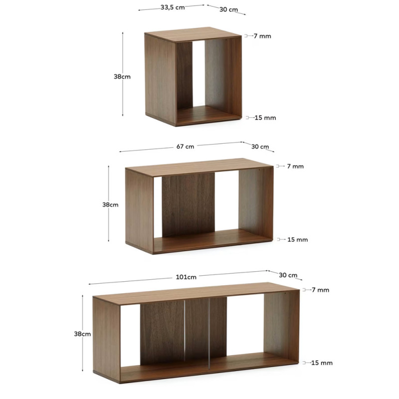 Moodulkomplekt koosneb kuuest riiulimoodulist 101 x 152 cm Litto