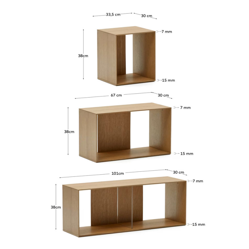 Moodulkomplekt koosneb kuuest riiulimoodulist 101 x 152 cm Litto