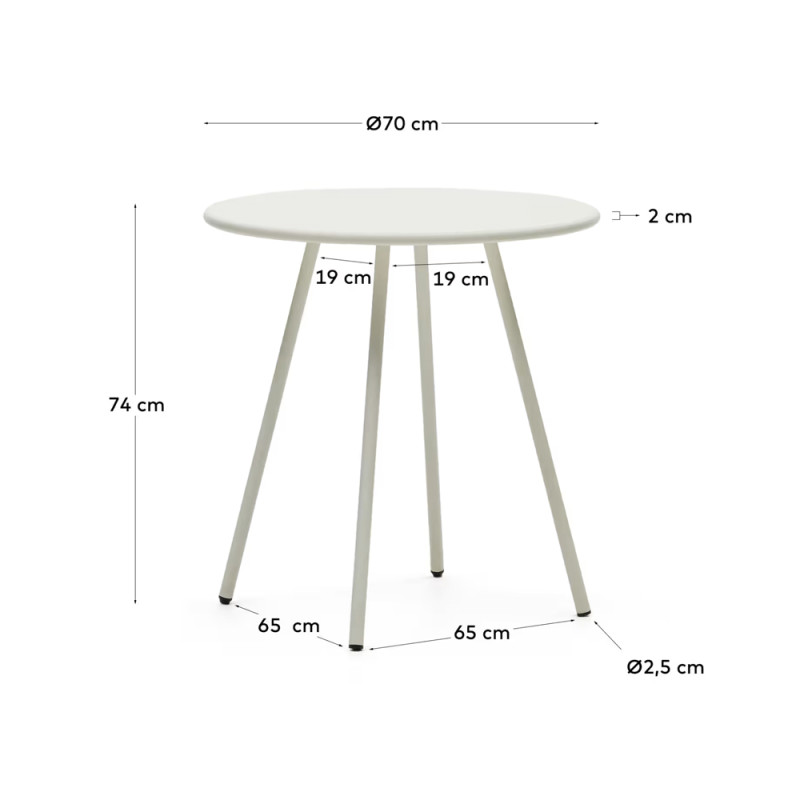Ümmargune väli-laud 70 cm Montjoi