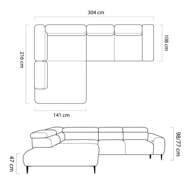 Corner sofa Naldo L
