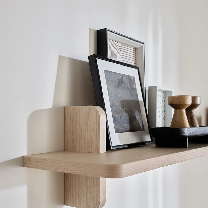 Wall Shelf hanging wide OMM oak light