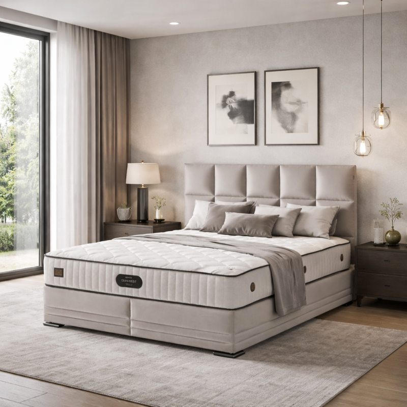 Voodi Grand Rest 160×200 kaheinimese peatsi, tõstemehhanismi ja pesukastiga