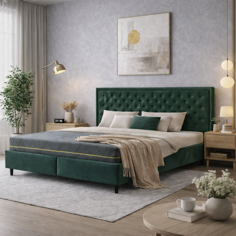 Кровать двухспальная Laime 160×200 с изголовьем, подъемным механизмом и ящиком для белья