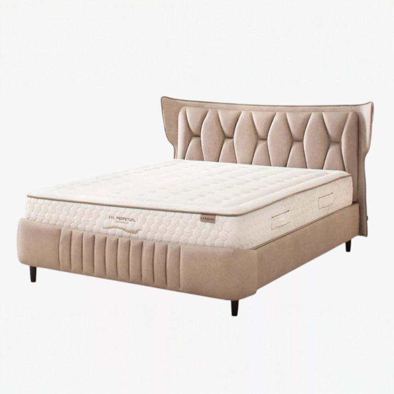 Кровать двухспальная Monro 160×200 с изголовьем, ящиком для белья и подъемным механизмом