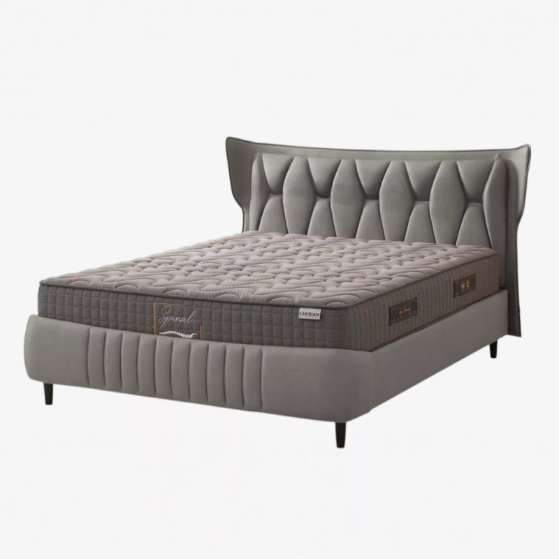 Кровать двухспальная Monro 160×200 с изголовьем, ящиком для белья и подъемным механизмом