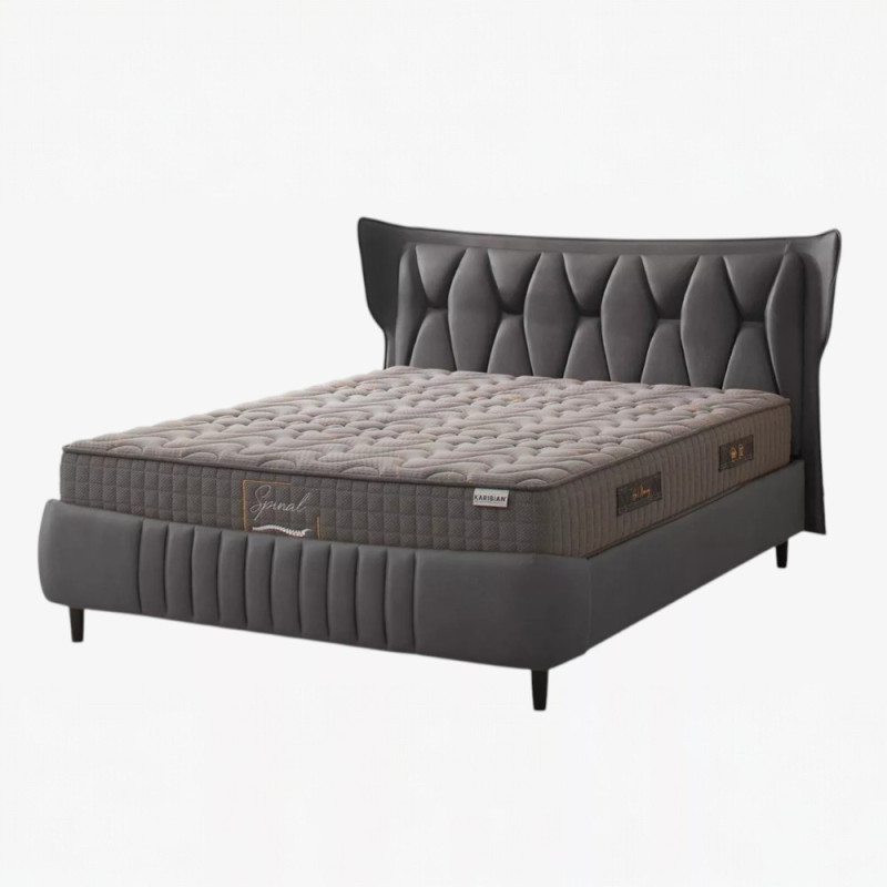 Кровать двухспальная Monro 160×200 с изголовьем, ящиком для белья и подъемным механизмом
