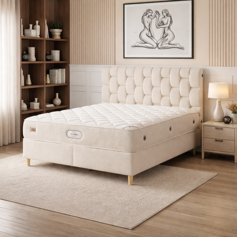 Voodi Soft Rest Mini 180×215 kaheinimese peatsi, tõstemehhanismi ja pesukastiga
