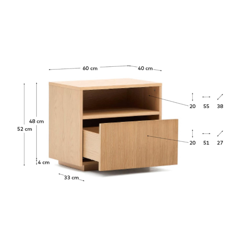 Nightstand Helvine oak veneer