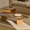 Coffee table 147 x 65 cm with marble Pirita