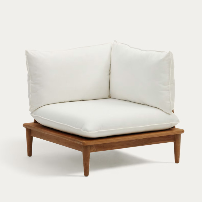 Corner modular chair Portitxol with teak legs
