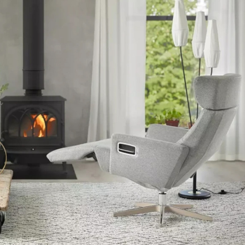 Armchair rotating Relieve with footrest