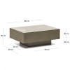 Concrete coffee table 80 x 60 cm Rustella