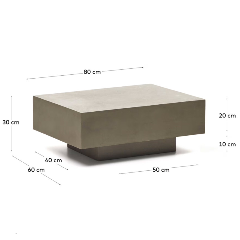 Concrete coffee table 80 x 60 cm Rustella