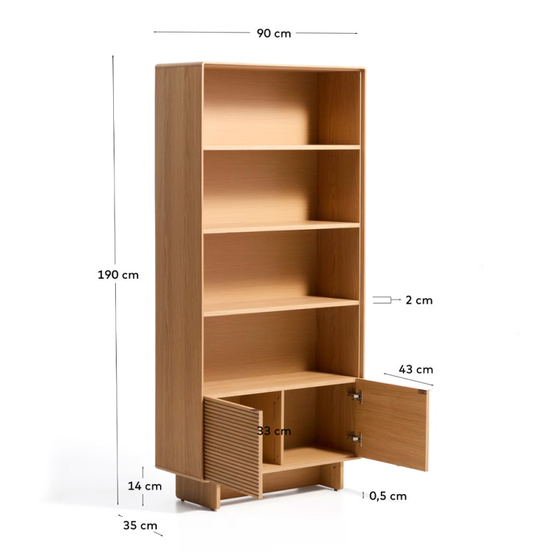 Riiulitega vitriinkapp 90 x 190 cm Norlen