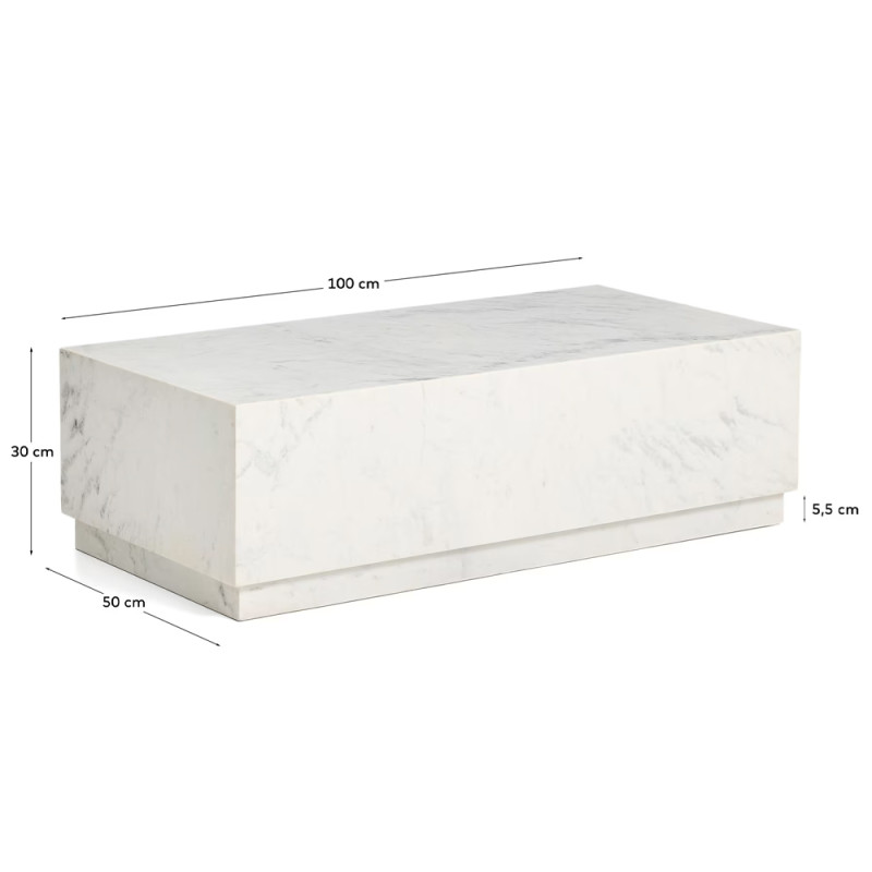 Marmorist diivanilaud 100 x 50 cm Sorein